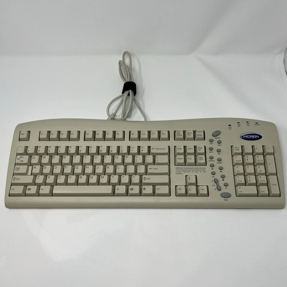Micron NMB RT9258TW PS/2 Wired Vintage Beige Keyboard – Tested, Made in Thailand